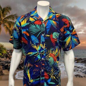 SHUANGQI MEN'S HAWAIIAN ALOHA MULTI-COLORED SHIRT